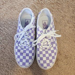 Vans Purple and White Checker Lace Up Shoes